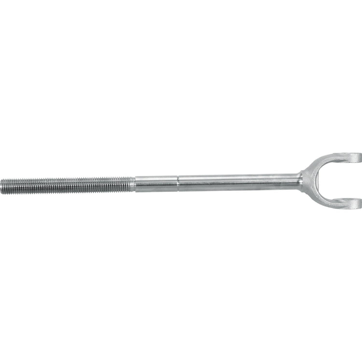 The Levelling Box Yoke - 7/8 UNC by Sparex, also known as Sparex Part No.S.17400, is a metal tie rod end with a threaded shaft and a yoke-shaped end, designed for use in steering and suspension systems in vehicles like those from Case IH.
