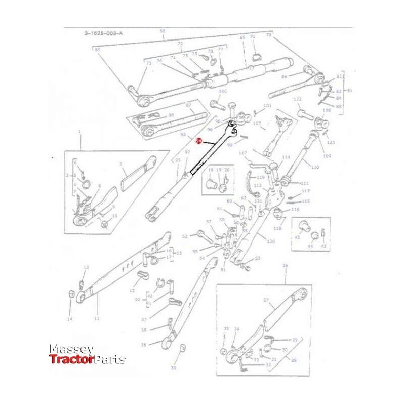 Massey Ferguson Levelling Rod - 1660372M91 | OEM | Massey Ferguson parts | Linkage-Massey Ferguson-Farming Parts,Levelling Boxes & Components,Linkage,PTO & Linkage,Tractor Parts,Yoke & Fork