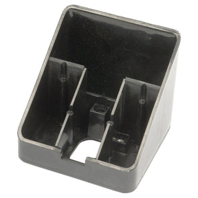 The Light Holder Bracket from Sparex, Part No. S.312049, is a black plastic funnel-shaped component with three internal sections and mounting holes, potentially useful for cable management or electronic housing tasks.
