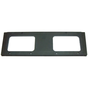 A rectangular black plastic head light surround featuring two rectangular cutouts and four screw holes in a row, compatible with Massey Ferguson tractors. Sparex part number S.59317 ensures perfect fit and durability.