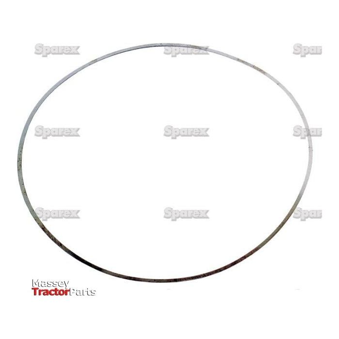 A thin metal ring, identified as a Liner Shim +0.004'' with the Sparex Part No.S.43893, set against a white background showcasing the "Massey Tractor Parts" logo in the bottom left corner and multiple "Sparex" watermarks.