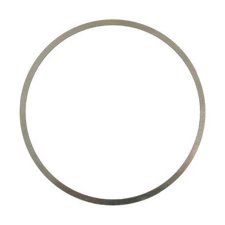 A simple, thin, circular metallic ring reminiscent of the Liner Shim +0.050 (Sparex Part No.S.69972) by Sparex is elegantly placed on a white background.