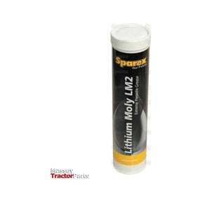 A tube of Sparex Lithium Moly LM2 - 400g (S.128854) Extreme Pressure Grease, featuring a black and yellow design, is shown standing upright against a white background. This MoS2 friction-reducing grease is engineered to effectively handle high impact loads.