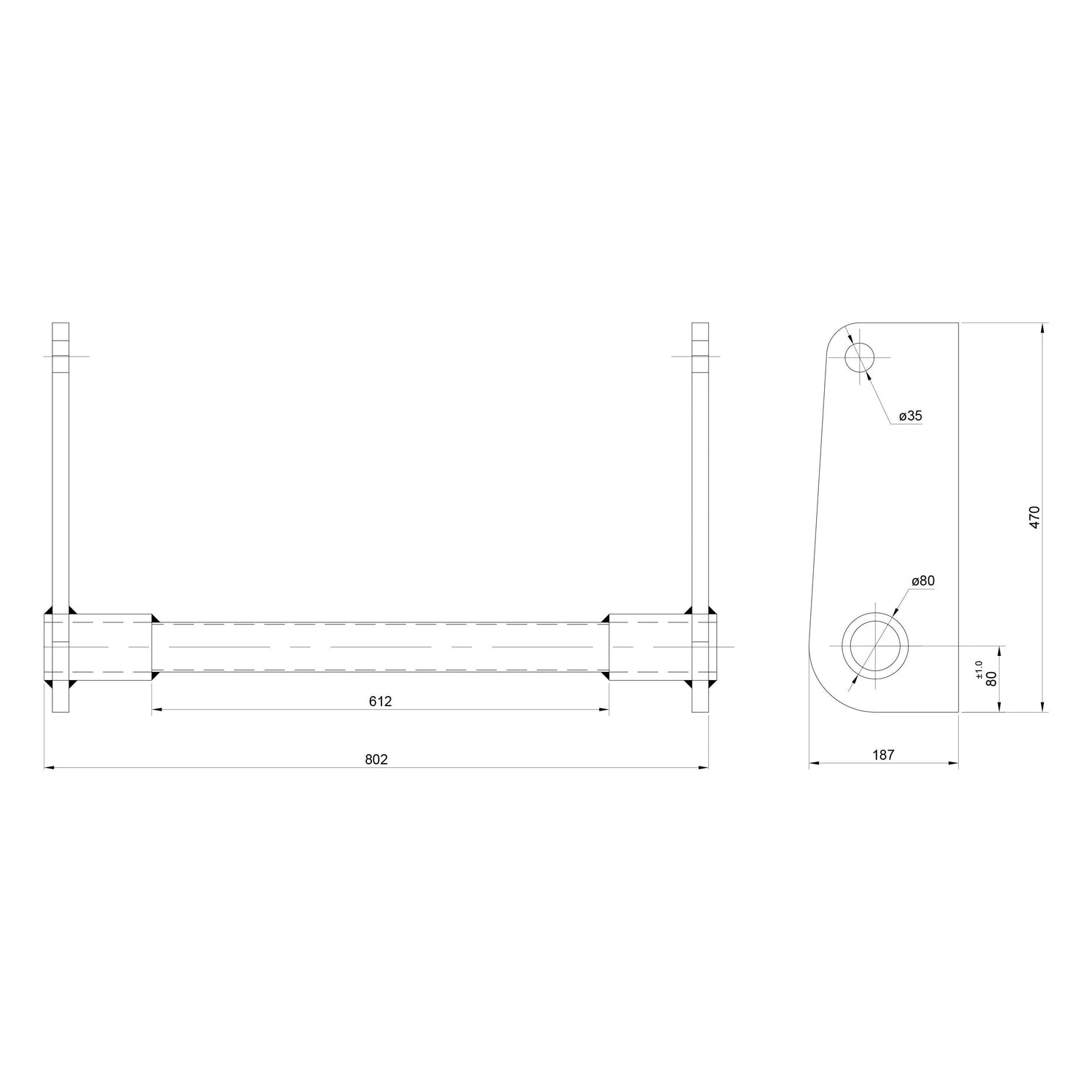 Loader Bracket, Replacement for: Manitou.
 - S.119885 - Farming Parts