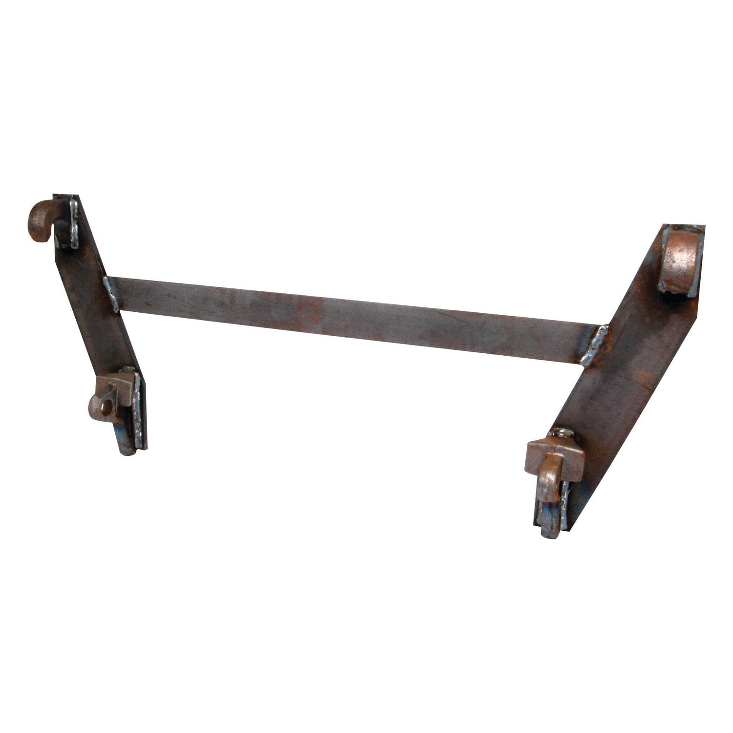 The Sparex Loader Quick Attachment Bracket (Sparex Part No. S.23039) features a rectangular horizontal bar with angled supports that have hitch-like connectors, ensuring compatibility with Euro-Norm specifications.