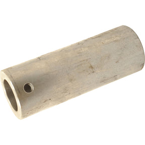 A cylindrical metal tube, Loader Tine Bush - Ø60 x 160mm (Ø45/38), Sparex Part No. S.23573, from the brand Sparex, featuring a small hole near one end and a threaded interior, shown on a white background.