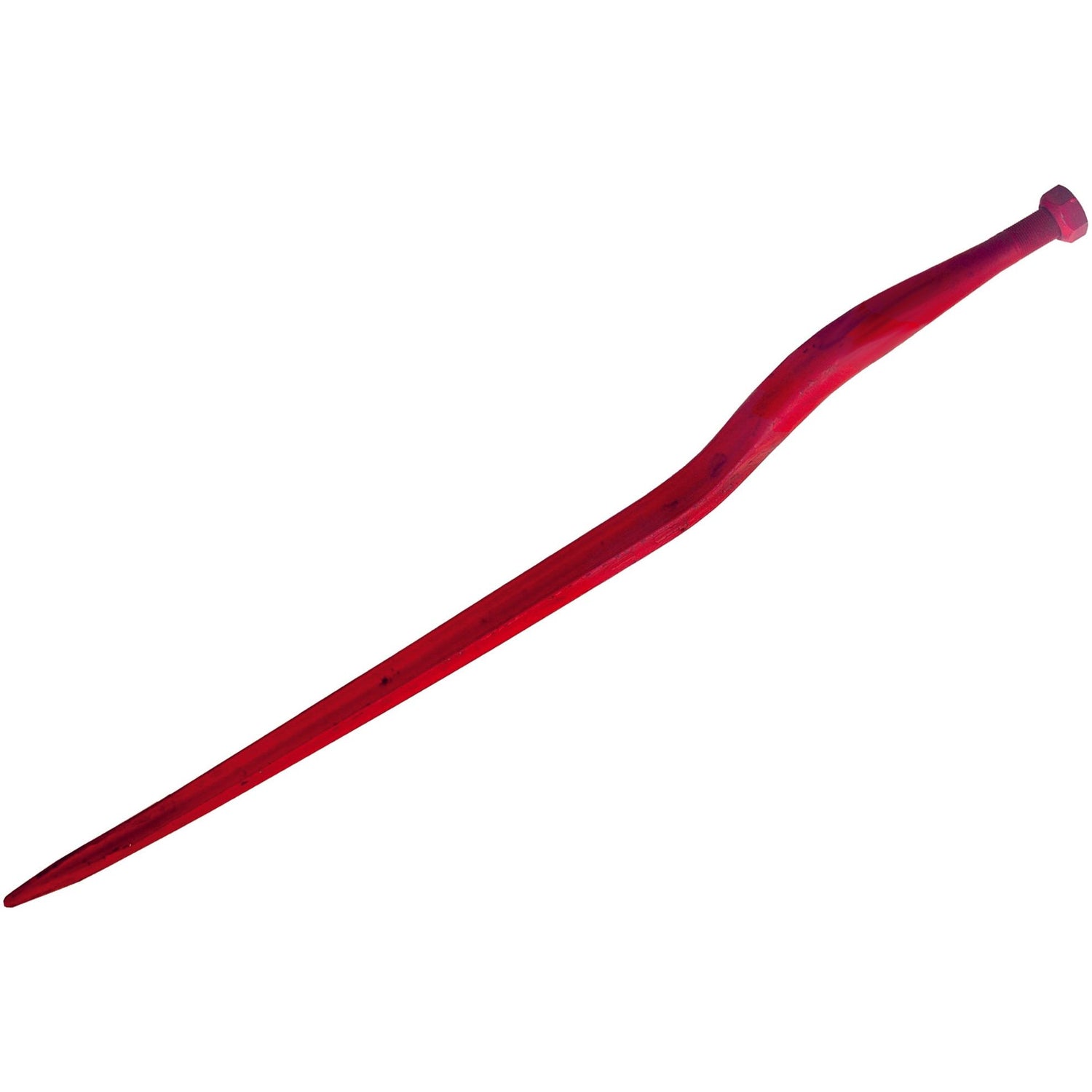 A red wooden tent stake, branded by Sparex, featuring a cranked design and an 810mm tine length with a thread size of M22 x 1.50 (Star).