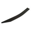 A Loader Tine - Curved 500mm, (Flat) - S.21532 by Sparex is a black, elongated metal blade with two mounting holes on one end, featuring a curved type design.