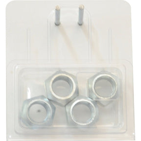 The Agripak plastic packaging includes two small metal rods and three Loader Tine Nuts M20 (Agripak 4 pcs.), Sparex Part No. S.21549.