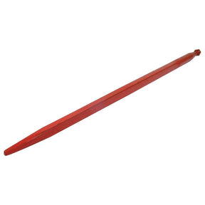 A red, straight, and pointed tool known as the Loader Tine - Straight 1100mm by Sparex (SKU: S.77002/KK221152), featuring a maximum torque and tine length with an M20 x 1.50 thread size, is shown against a plain white background.