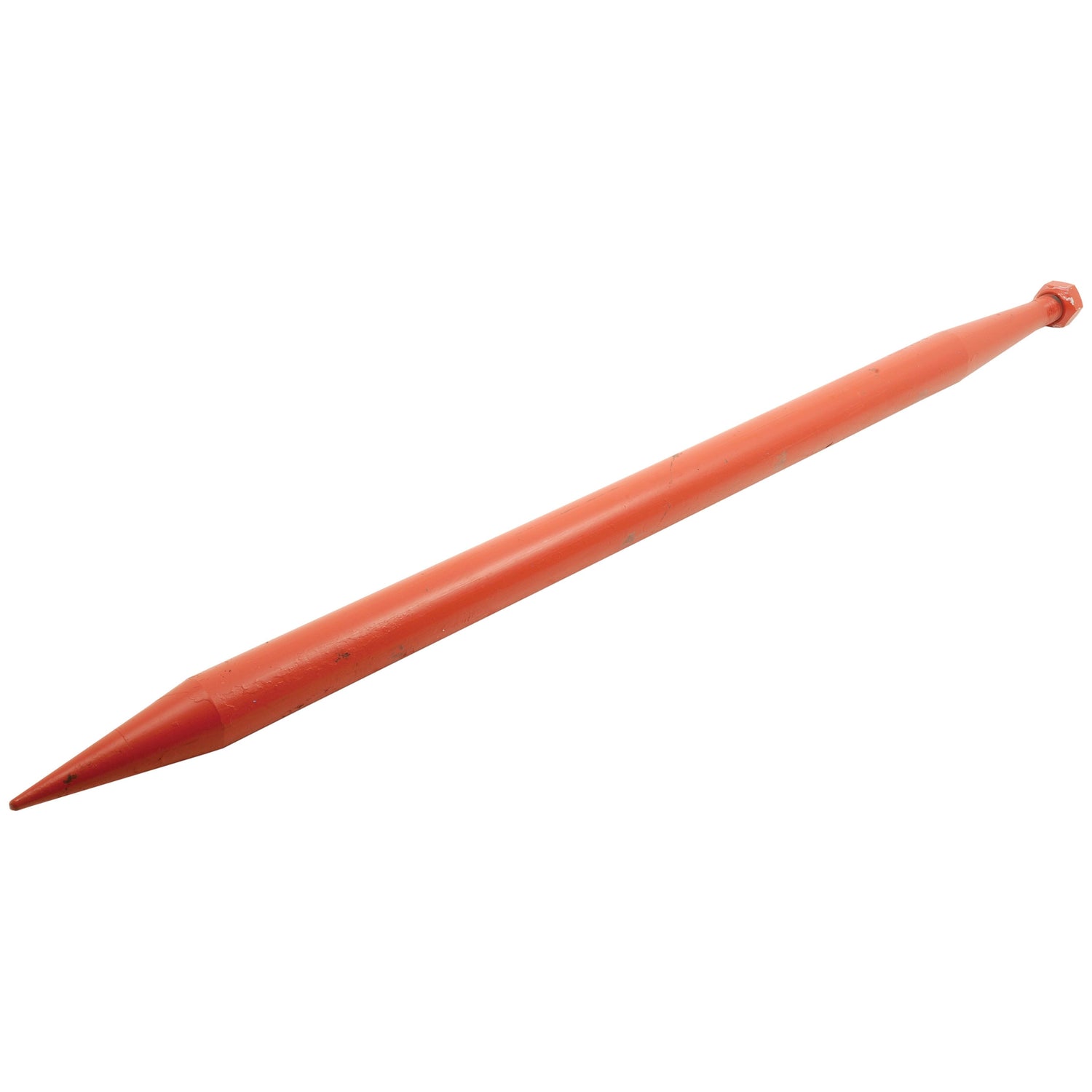 The Loader Tine S.22937 by Sparex is a durable red plastic gardening tool designed for efficient soil preparation. It features a pointed end for creating holes and a blunt end for compacting, with a special conus design that ensures optimal performance.