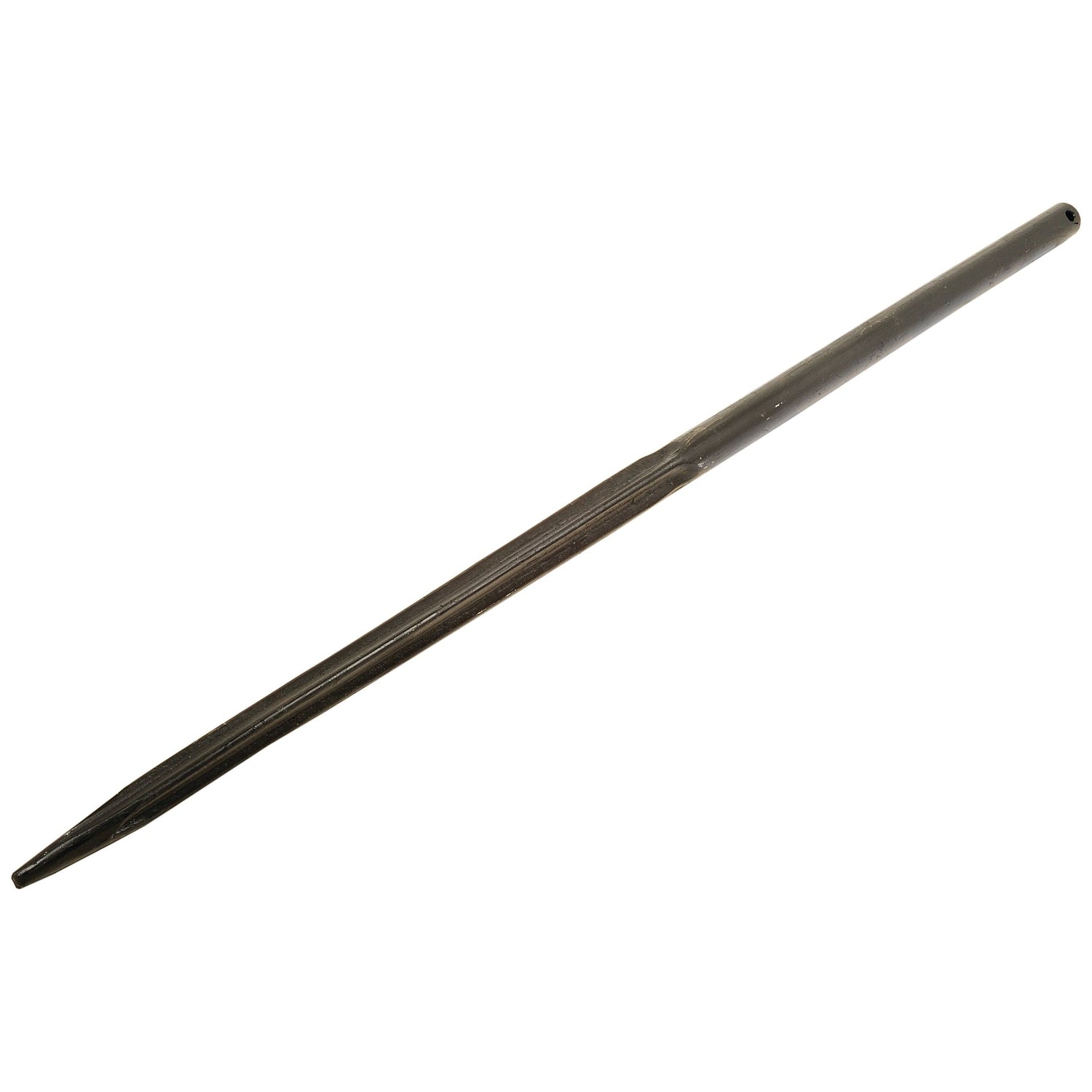 The Loader Tine - Straight 1,150mm (Star) - S.21513 from Sparex is a metal hand file with a tapered, textured body and a smooth handle, designed for shaping or smoothing materials. This straight-type tool features pin fitting for secure use and is suitable for applications requiring a maximum tine diameter of Ø35mm.