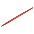 A red metal drift pin with a star profile used for aligning holes in construction or mechanical work, known as the Sparex Loader Tine - Straight 1200mm, (Star) To fit as: 5500017 - S.77914.