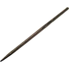 The Sparex Loader Tine - Straight 1400mm (Star) is a long, metallic, cylindrical rod with one end tapering to a point and featuring a Star Profile and SHW Pin Fitting, fitting as 55000180 - S.77925.
