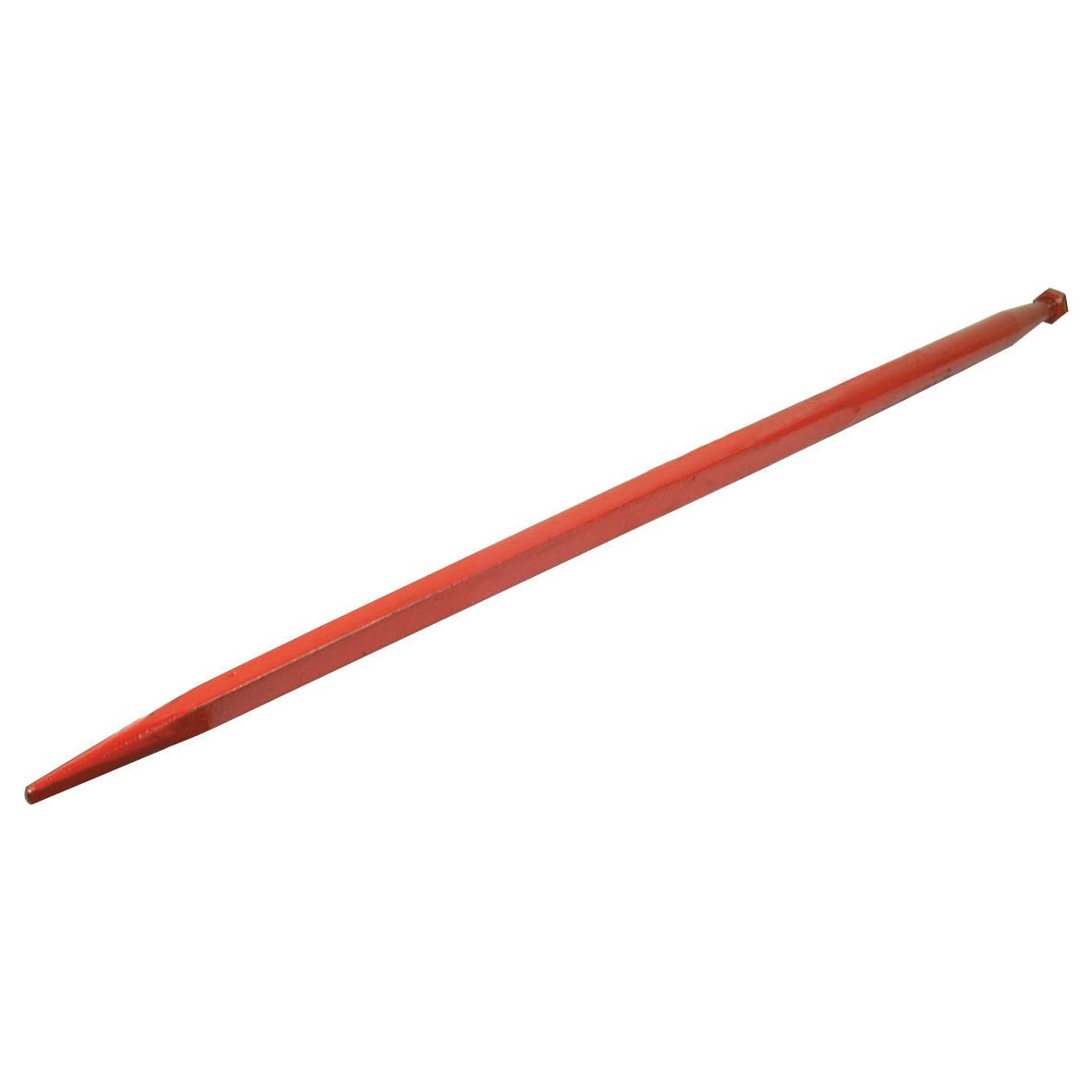 The Sparex Loader Tine - Straight 1400mm, with a thread size of M28 x 1.50 (Square), commonly identified as KK241163 - S.77019, is an orange gardening tool with a pointed end, typically used for planting seeds or loosening soil.