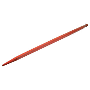 The Sparex Loader Tine - Straight 1400mm, with a thread size of M28 x 1.50 (Square), commonly identified as KK241163 - S.77019, is an orange gardening tool with a pointed end, typically used for planting seeds or loosening soil.