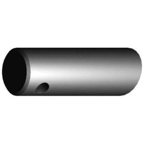 A cylindrical metal tube with a small hole near one end, featuring a Pin Fitting, shown against a white background. This product, named Loader Tine - Straight 760mm (Star) - S.21511, is brought to you by Sparex.