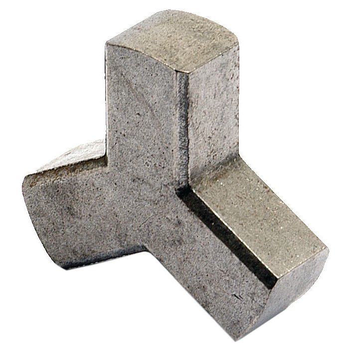 The Sparex Lock Washer (Part No. S.66287) is a metal tripoint corner with three flat rectangular faces converging at a central point, making it perfect for use with the Three Bolt Type Axle on Ford/New Holland equipment.