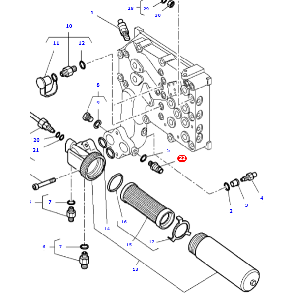 Low Pressure Oil Temperature Sensor - 4358648M3 / 3712668M1 - Massey Tractor Parts