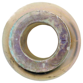 Close-up view of a Sparex Lower Link Ball (Cat. 2/1) - S.32994 with a central hole, displaying a slightly worn and tarnished surface, typical of extensive manufacture.