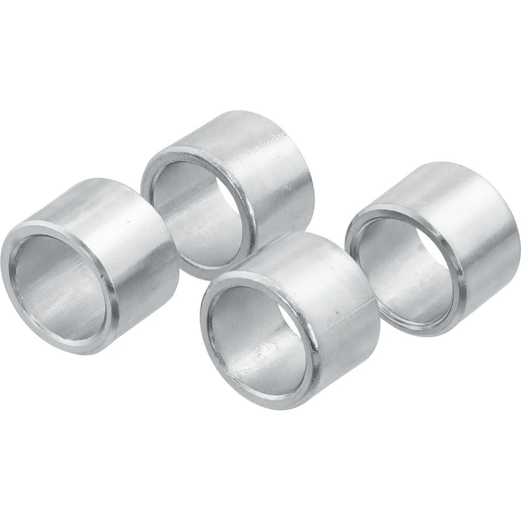 Four Sparex silver cylindrical Lower Link Conversion Bushings (S.1717), ideal for Stabiliser Replacement Pin Bush or Massey Ferguson applications, arranged on a white background.