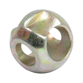 A sturdy spherical object made of durable 1018 steel, featuring multiple circular cutouts, similar to the design of the Sparex Lower Link Dual Category Ball (Cat. 2 Outer, 1/2 Inner), Part No. S.2997.