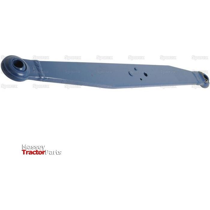 A Lower Link Lift Arm with ball diameters of 22mm and 28mm in blue by the Sparex brand, featuring blue end fittings and displayed on a white background with the "Massey Tractor Parts" logo in the bottom-left corner. It is also Ford New Holland compatible, identified as Sparex Part No. S.60433.