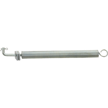 The Lower Link Spring (Sparex Part No. S.33015) by Sparex is a metal tension spring featuring hooks on each end, meticulously designed for various mechanical applications and perfectly suited for integration with the lower link arm of Massey Ferguson tractors.