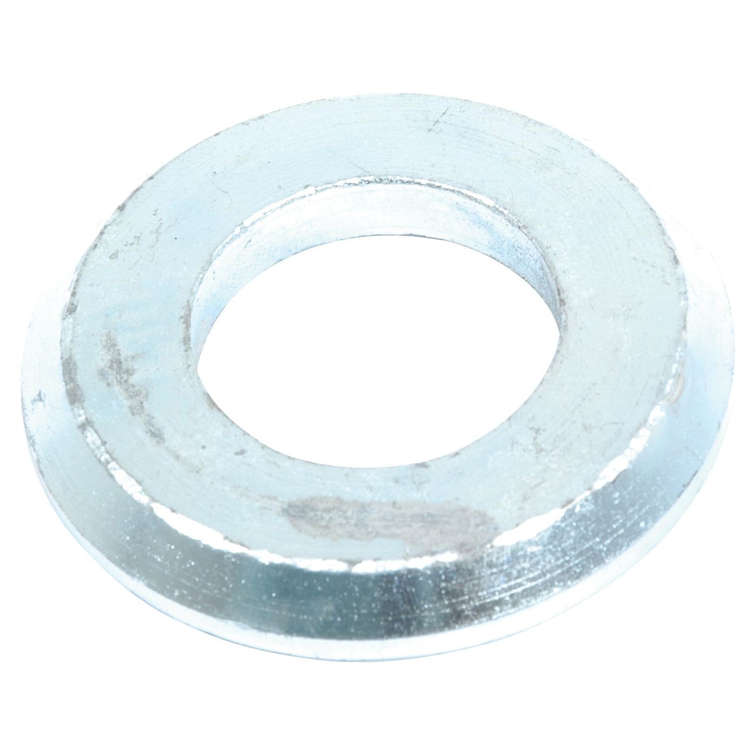A close-up of a metal flat washer with a central circular hole and a slightly worn surface, reminiscent of the durability found in Sparex Lower Link Spacer 2/2, 3/2 | Sparex Part No. S.33011.