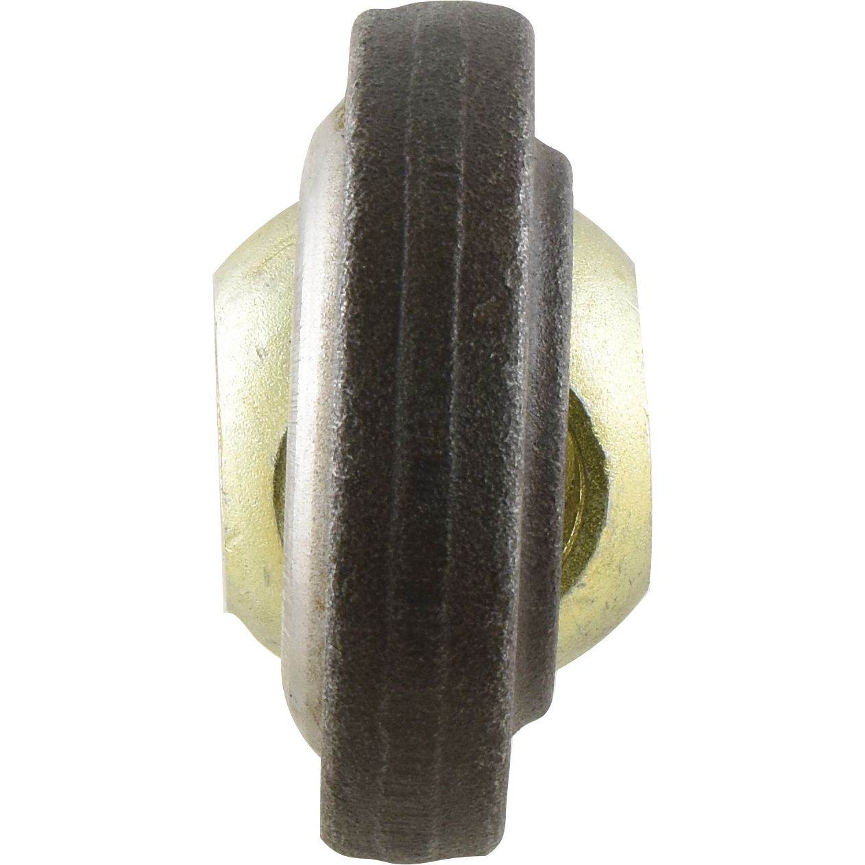 A Sparex Lower Link Weld On Ball End (Cat. 1/2) | Sparex Part No.S.3270, featuring a grooved edge and designed to a specific working length, viewed from the side.