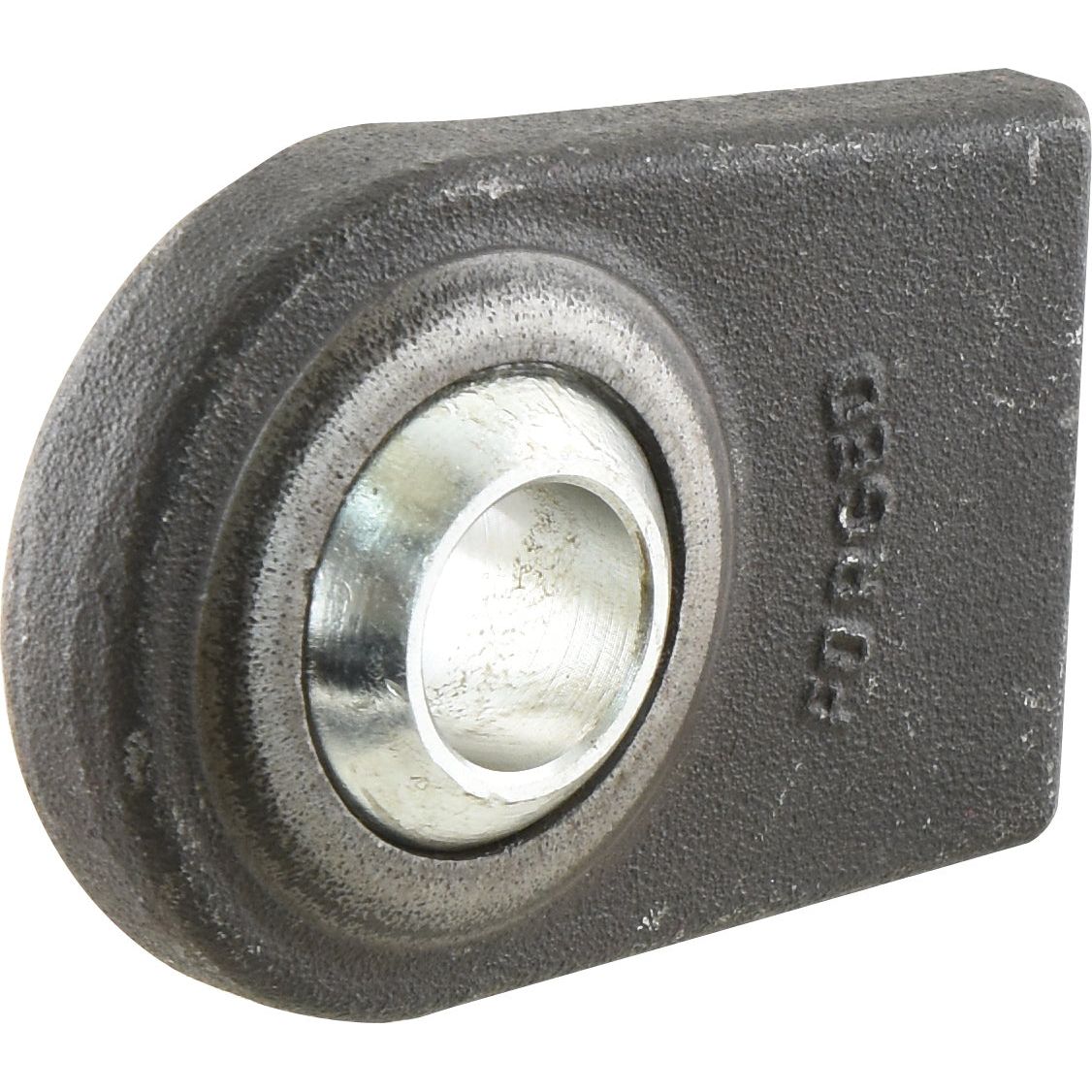 The Lower Link Weld On Ball End (Cat. 1) by Sparex, part number S.491338, is a metal industrial component with a central cylindrical hole and stamped markings. It features a textured surface and a flat edge on one side, designed with meticulous precision to ensure optimal working length.