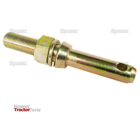 A versatile Lower Link Implement Pin by Sparex, model S.3004, featuring a 22x168mm size with a 7/8x64mm threaded end and a hole through the other end, ideal for various mechanical applications and matching Cat. 1 specifications.