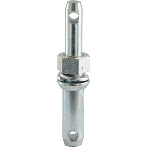 Introducing the Sparex Lower Link Implement Pin Dual 22 - 28x191mm, featuring a hexagonal nut and two holes on either end, with a thread size of 1x32mm, ideal for use in mechanical assemblies (Sparex Part No. S.213).