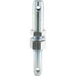 The Sparex Lower Link Implement Pin Dual 22-28x203mm (Sparex Part No. S.205) features threaded rods with hex nuts and attachment holes at both ends, with an overall length of 203mm and a thread size of 7/8 x 57mm Cat. 1/2.