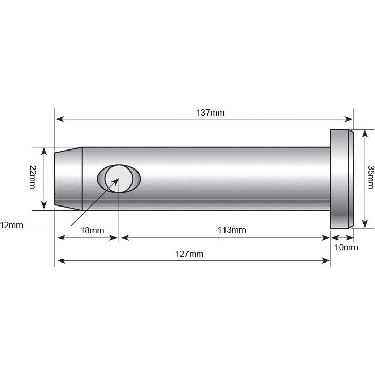 Lower link pin 22x113mm Cat. 1
 - S.9161 - Massey Tractor Parts