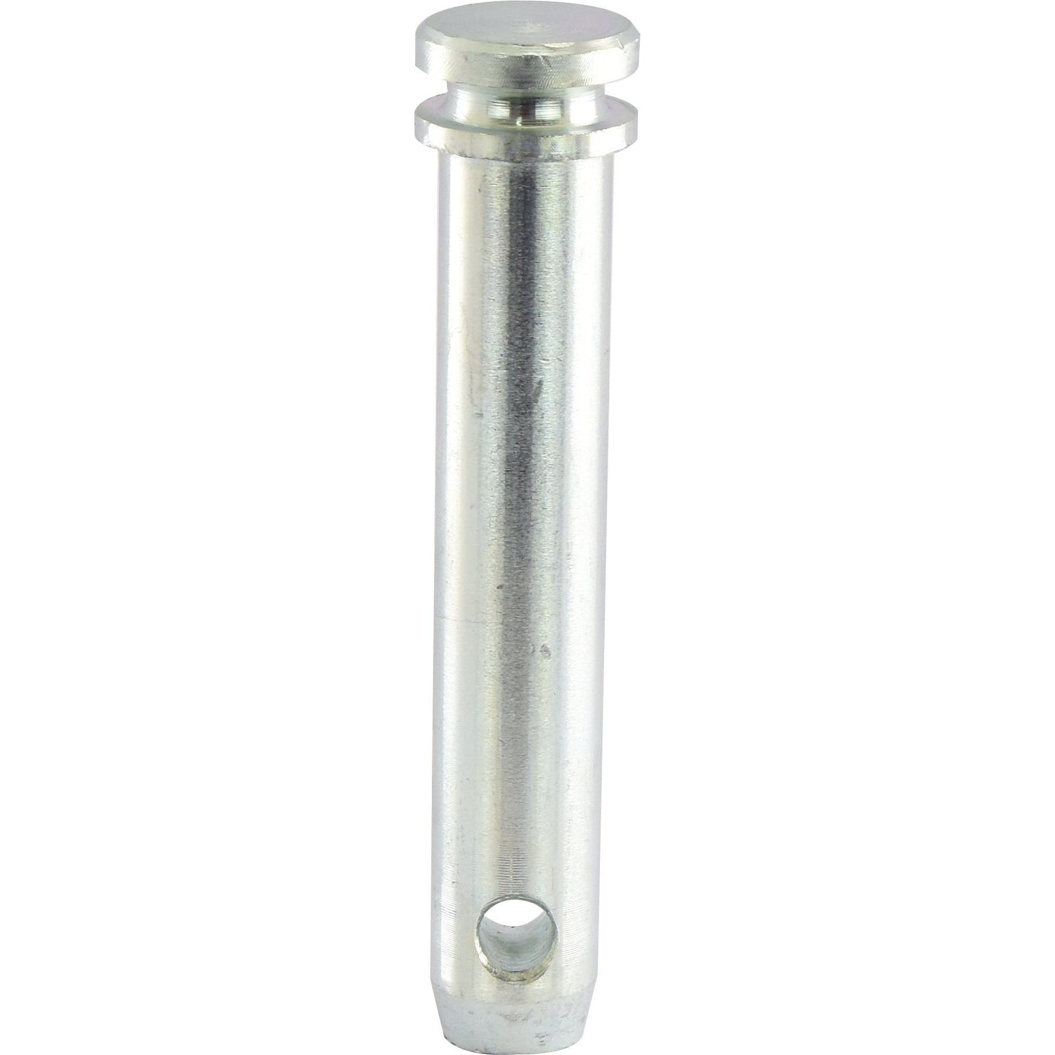 A metallic cylindrical pin with a flanged head and a small hole near the tapered end, commonly referred to as the Lower Link Pin 28x130mm Cat. 2 (Sparex Part No.S.29255) by Sparex.