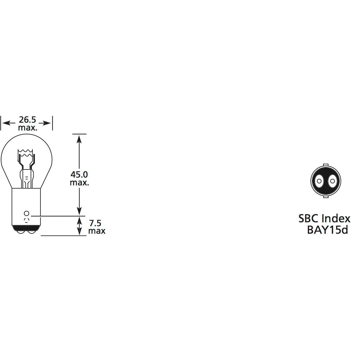 Halogen Stop/Tail Bulb, 12V, 5W, BAY15d Base
 - S.110026 - Farming Parts