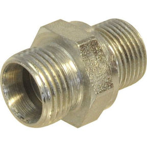 The Sparex M18 (12L) Male x 1/2'' BSP Male 60° Cone brass hex nipple pipe fitting is designed for reliable connections with its precisely threaded ends.