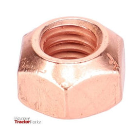 Close-up of a metallic hex nut with a threaded interior and a slightly worn surface. The text "AGCO" is visible in the lower left corner, showcasing compatibility with Fendt Vario SCR Models. This is the Fendt - M8 Retaining Nut - F119200100060.