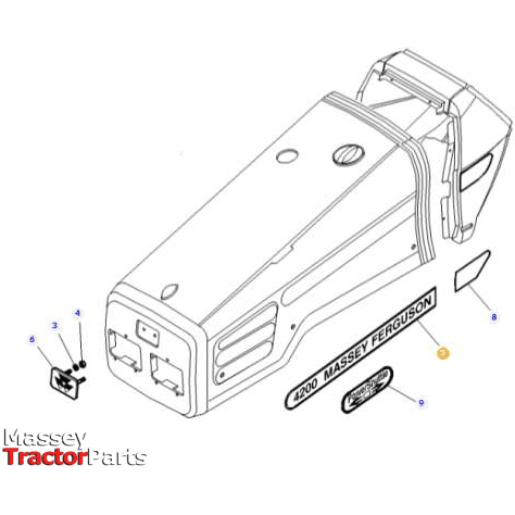 Massey Ferguson | MF 4235 Left Hand Decal High Visibility | 3810917M1 | OEM | Parts | Decals & Emblems-Massey Ferguson-Cabin & Body Panels,Decals & Emblems,Tractor Body,Tractor Parts