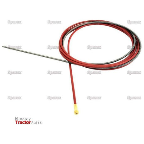 A MIG-LINER steel manual choke cable for Massey tractor parts, reinforced with 1.0-1.2mm wire and featuring a brass fitting on one end, from the Sparex brand (Sparex Part No. S.26698).