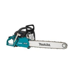 The Makita CHAINSAW EA7300P45E features a blue and white body with the iconic Makita logo on the 45cm bar. This ergonomically designed professional tool delivers powerful high torque for optimal performance.