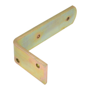 The Sparex MUDGUARD-BRACKET-TANDEM 159MM (Sparex Part No.S.21626) is a metal L-shaped bracket with four holes, two on each side, designed for mounting or support, making it ideal for securing a tandem mudguard.