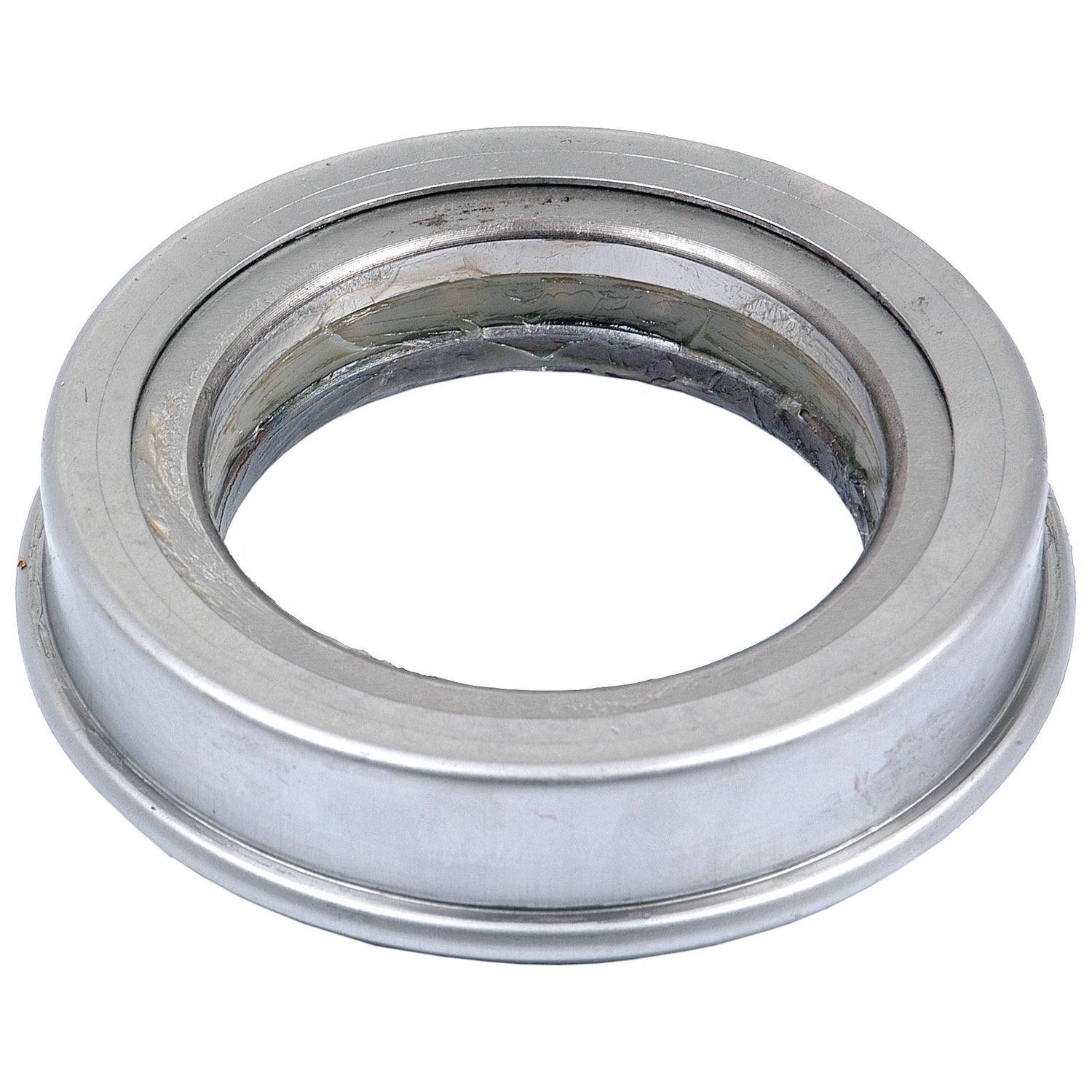 A close-up of the Sparex Clutch Release Bearing - S.62435, showcasing its circular metal design with an open center and visible grease on its inner surface.
