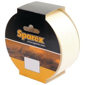 A roll of Sparex Masking Tape (Part No. S.4668), measuring 50mm in width and 50m in length, comes in packaging adorned with the brand's logo and website. The predominantly black and orange package features a small white label at the bottom clearly indicating its dimensions as 50mm x 50m.
