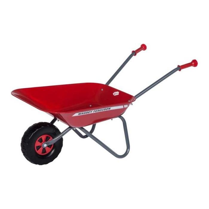 Massey Ferguson Kids Wheelbarrow – Red Metal with Rubber Grips | X993070611200