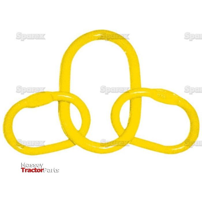 A Chain Master Link with an 8mm diameter, featuring three yellow legs designed for heavy lifting and rigging, showcased against a white background with Sparex branding. This component has a Safe Working Load of 3200Kg, ensuring optimal safety and performance. It is available as Sparex Part No.S.21555.