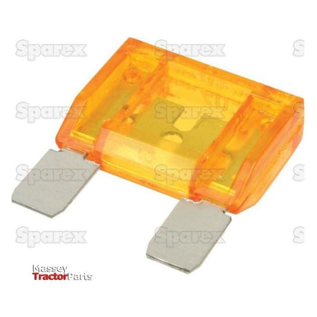A close-up image of a Sparex Maxi Blade Fuse, 40 Amps orange automotive blade fuse with metal prongs, labeled 'Sparex Part No.S.26303' and 'Massey Tractor Parts.'