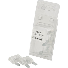 A package of Maxi Blade Fuse 80 Amps Clear x 2 pcs. Agripak (Sparex Part No.S.26317) is displayed, with one fuse partially removed from the plastic packaging.