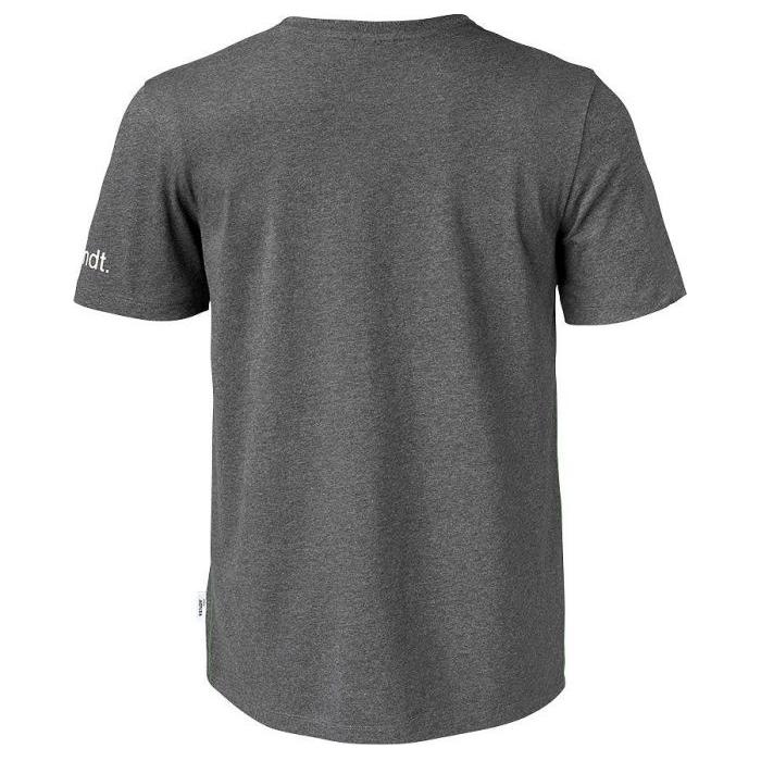 Back view of the Fendt - Men's Grey Shirt (X9910201C), featuring a stylish design with short sleeves and a small white AGCO logo on the left sleeve.
